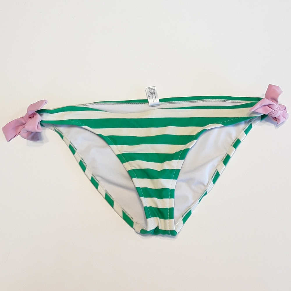 Arizona Jean Co Striped Green and White Bikini Bottom EUC sz L